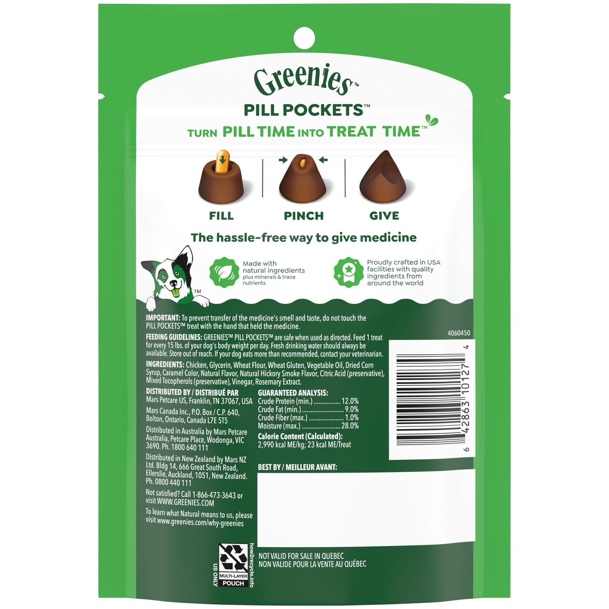 Greenies Canine Pill Pockets Hickory Smoked Capsules7.9oz 30pk