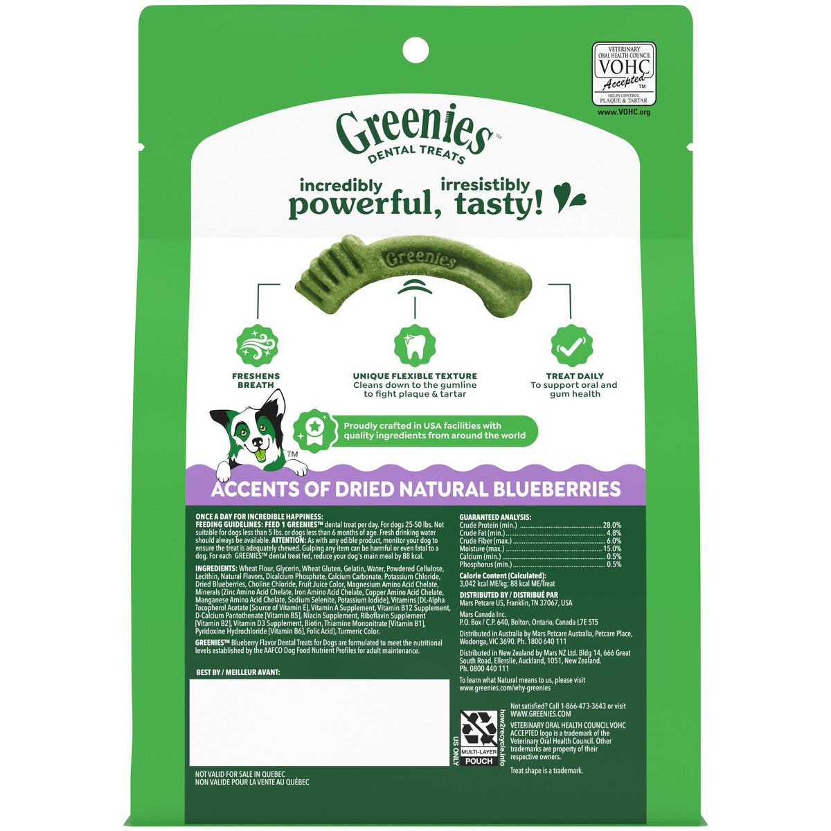 Greenies Bursting Blueberry Regular Dental Dog Treats 12-oz bag