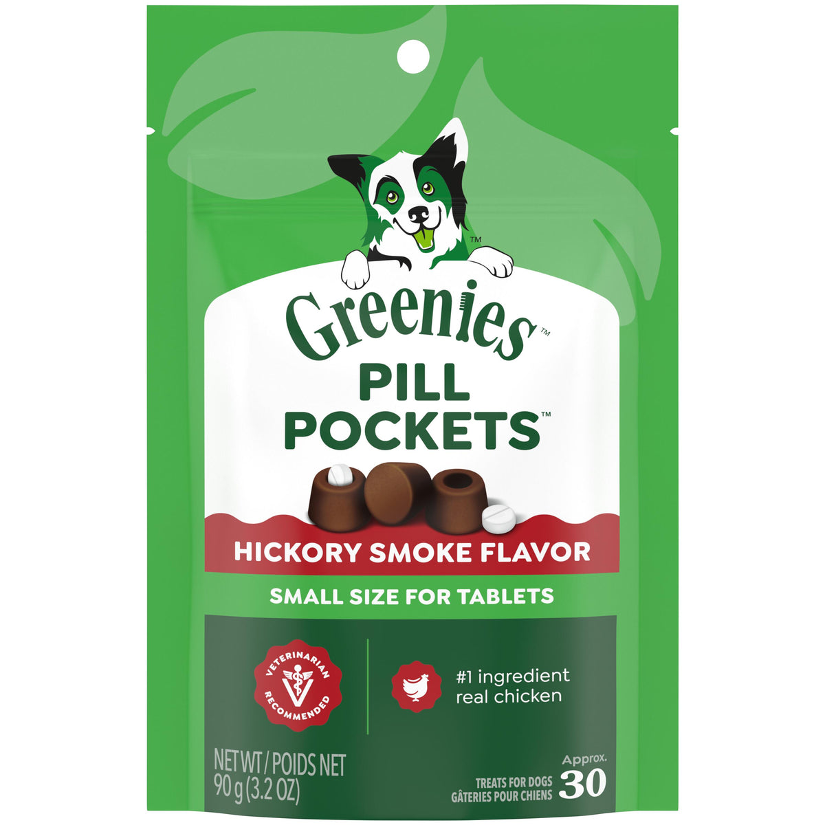 Greenies Canine Pill Pockets Hickory Smoked Tablets 3.2oz 30pk