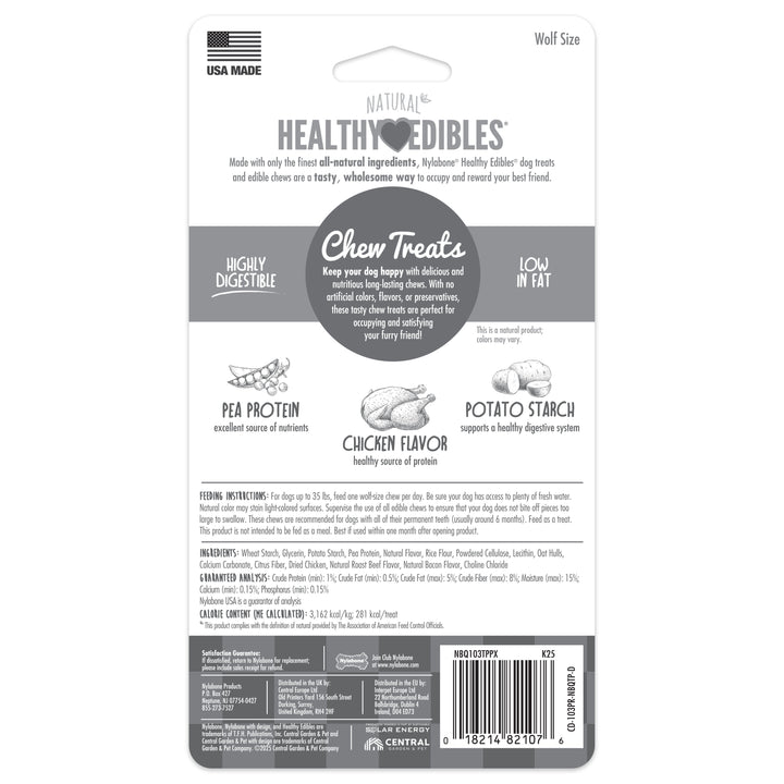 Nylabone Healthy Edibles All-Natural Long Lasting Chew Treats Chicken Medium (2 Count)