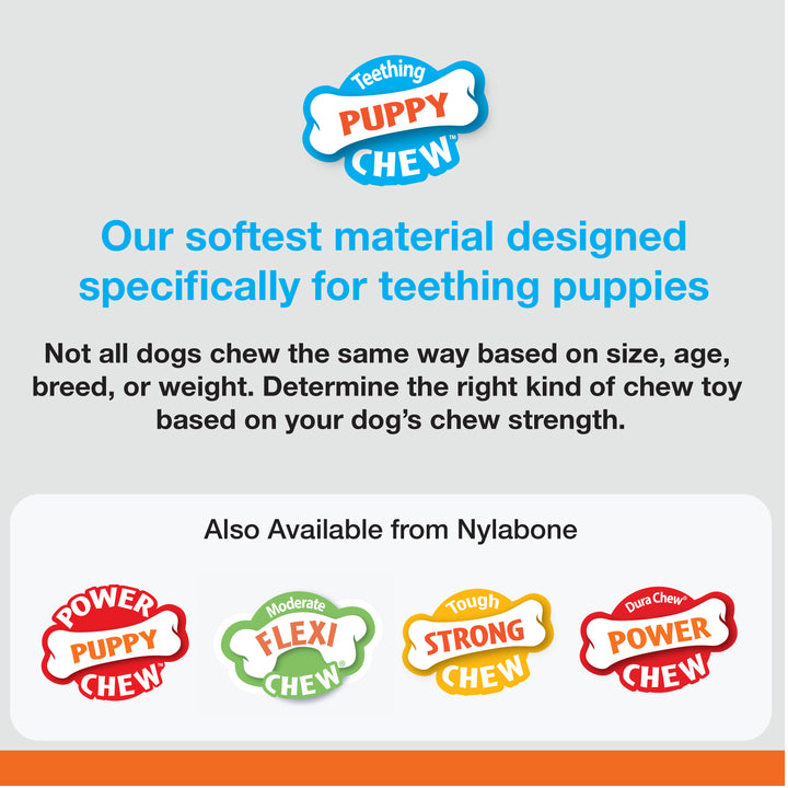 Nylabone Puppy Chew Starter Kit Chew Toy with Chew Treat Chicken &amp; Bacon Small (3 Count)