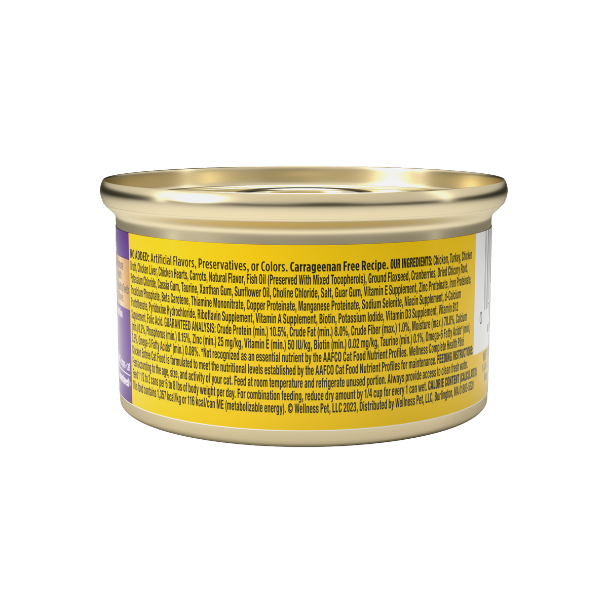 Wellness Complete Health Pate Adult Wet Cat Food, Natural, Protein-Rich, Grain Free, 3 Ounce, 24 Pack, (Chicken)
