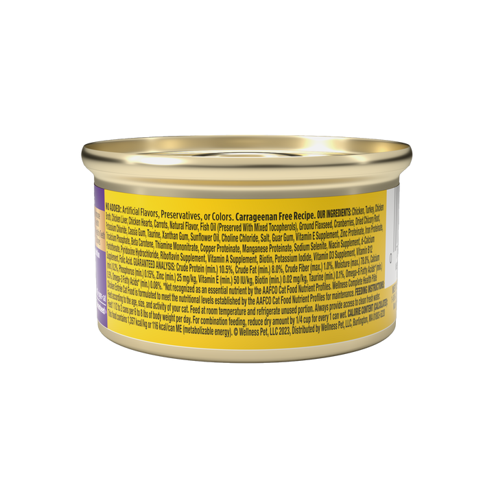 Wellness Complete Health Pate Adult Wet Cat Food, Natural, Protein-Rich, Grain Free, 3 Ounce, 24 Pack, (Chicken)