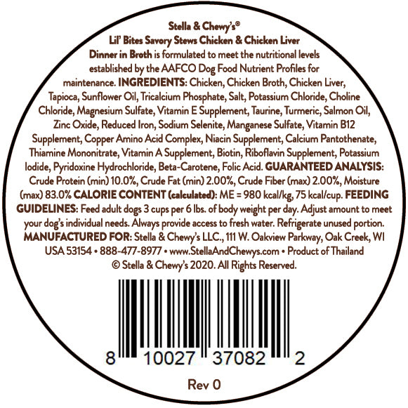 Lil Bites Savory Stews Chicken & Chicken Liver Dinner - 2.7 oz