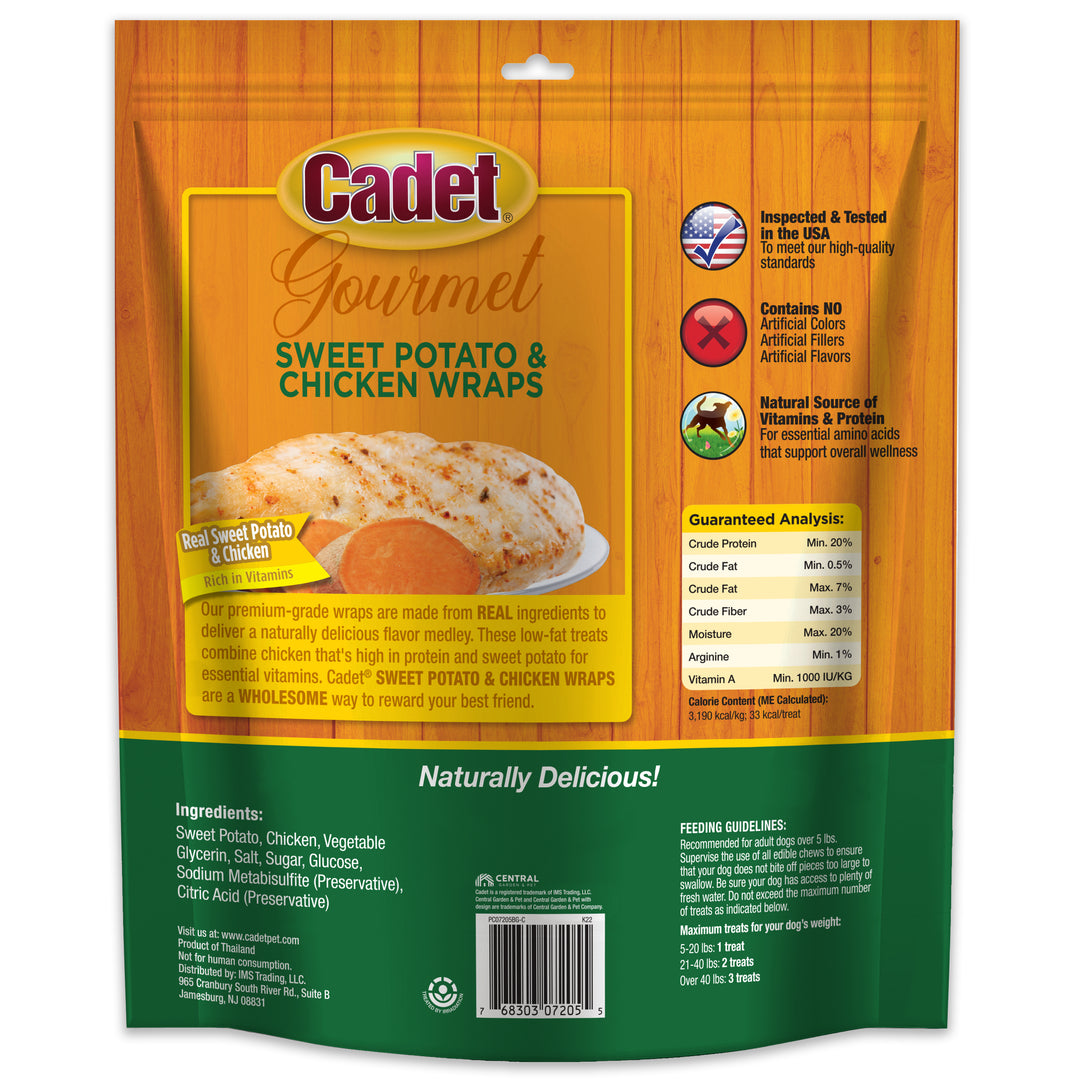 Cadet Gourmet Chicken-Wrapped Sweet Potato Dog Treats Chicken &amp; Sweet Potato 28 Ounce