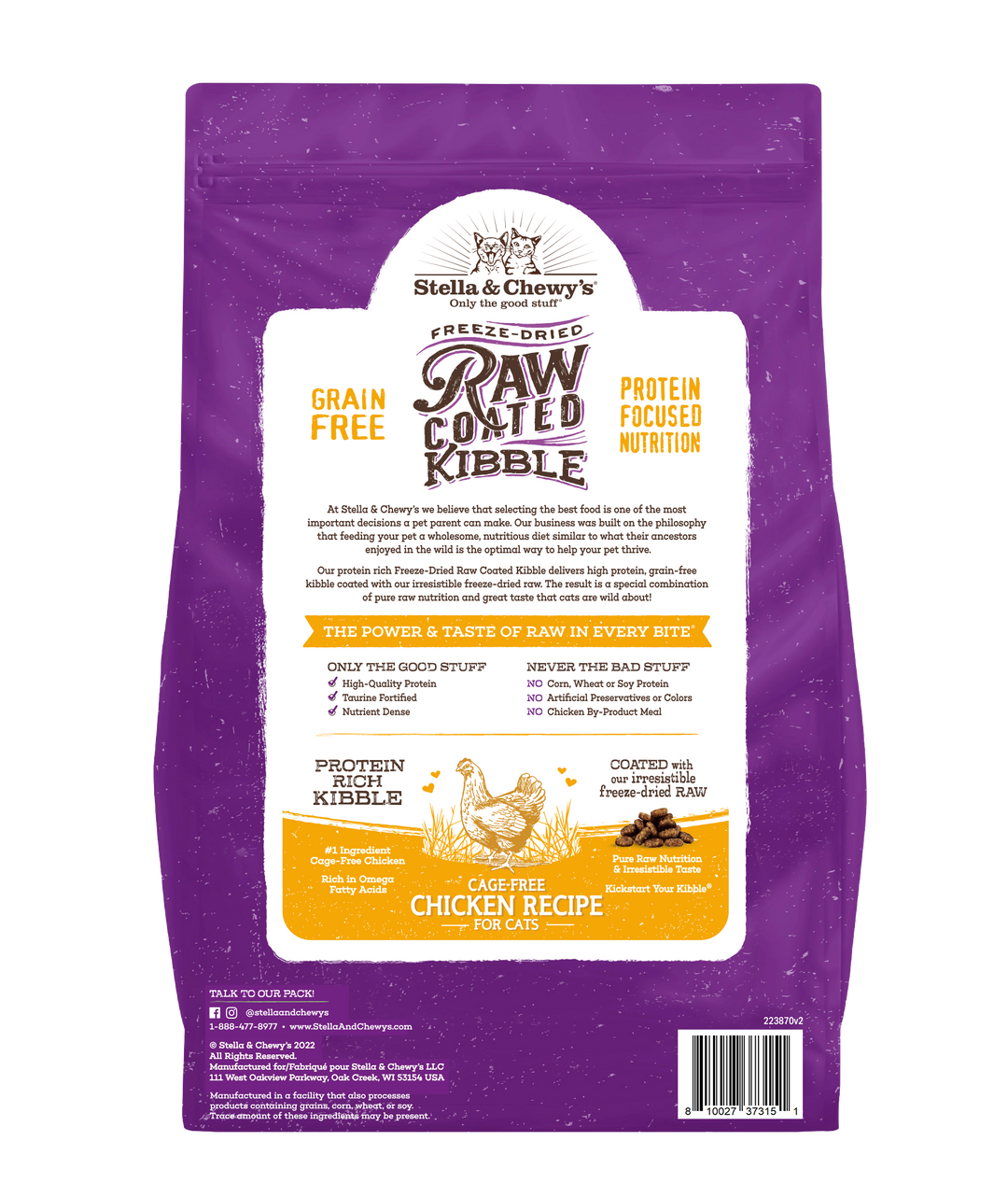 Kibble Raw Coated Chicken - 10 lb