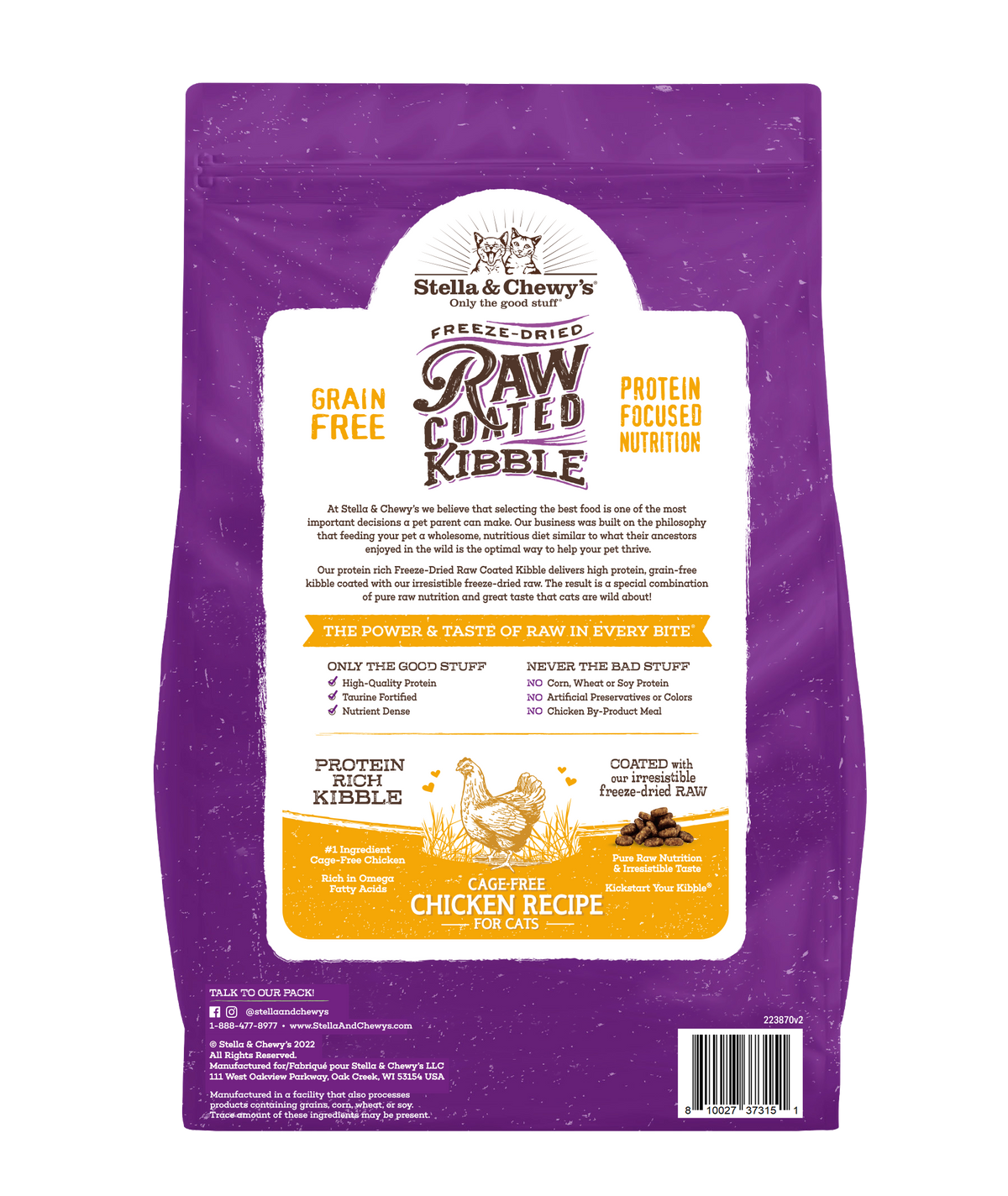 Kibble Raw Coated Chicken - 10 lb