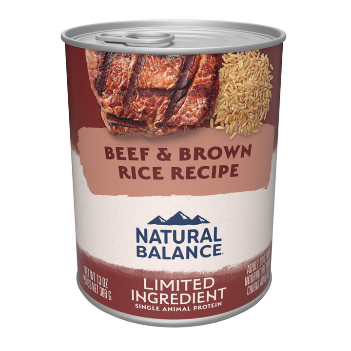 Natural Balance Pet Foods Wet Dog Food Beef Brown Rice 13 oz