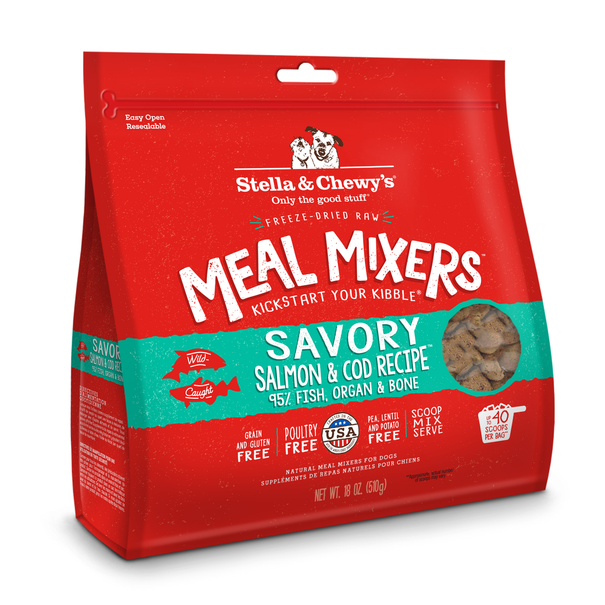 Freeze-Dried Savory Salmon & Cod Meal Mixers - 18 oz