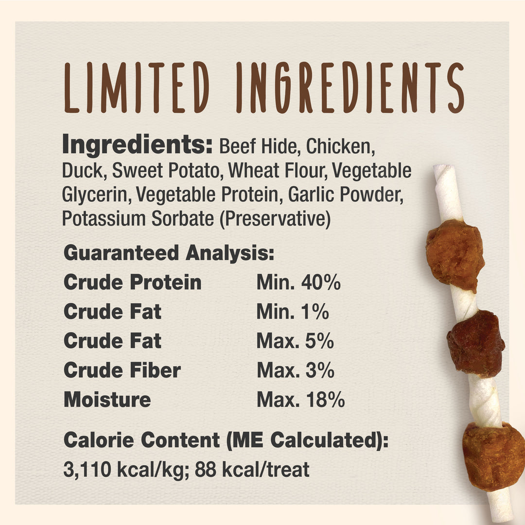 Cadet Gourmet Beef Hide Shish Kabob Dog Treats 4 Ounce