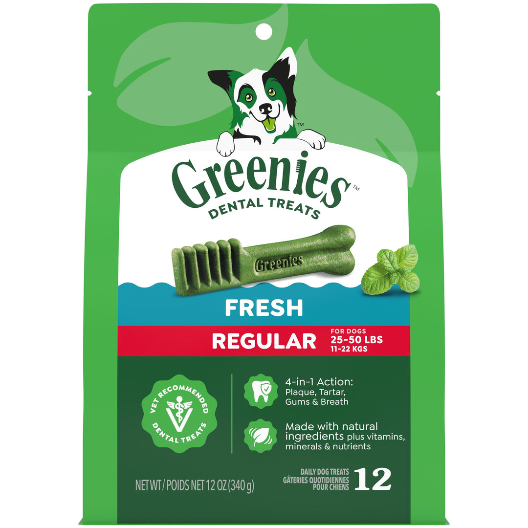 Greenies Freshmint Regular Dental Dog Treats 12oz bag