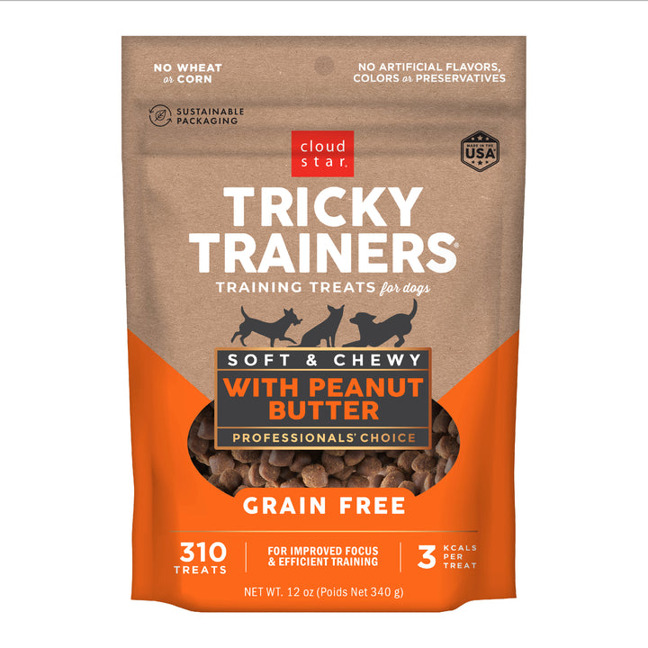 Cloud Star Tricky Trainers Grain Free Chewy Peanut Butter 12 oz