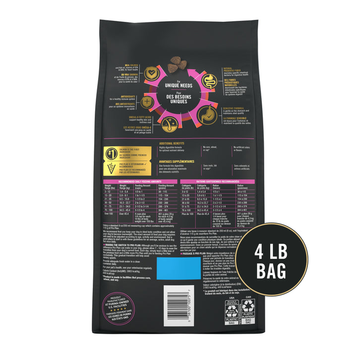 Pro Plan Sensitive Skin Stomach Salmon Rice Dog 4 lb back