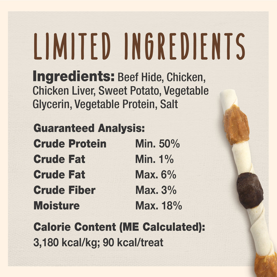 Cadet Gourmet Beef Hide Shish Kabob Dog Treats 42.8 Ounce (15 Count)