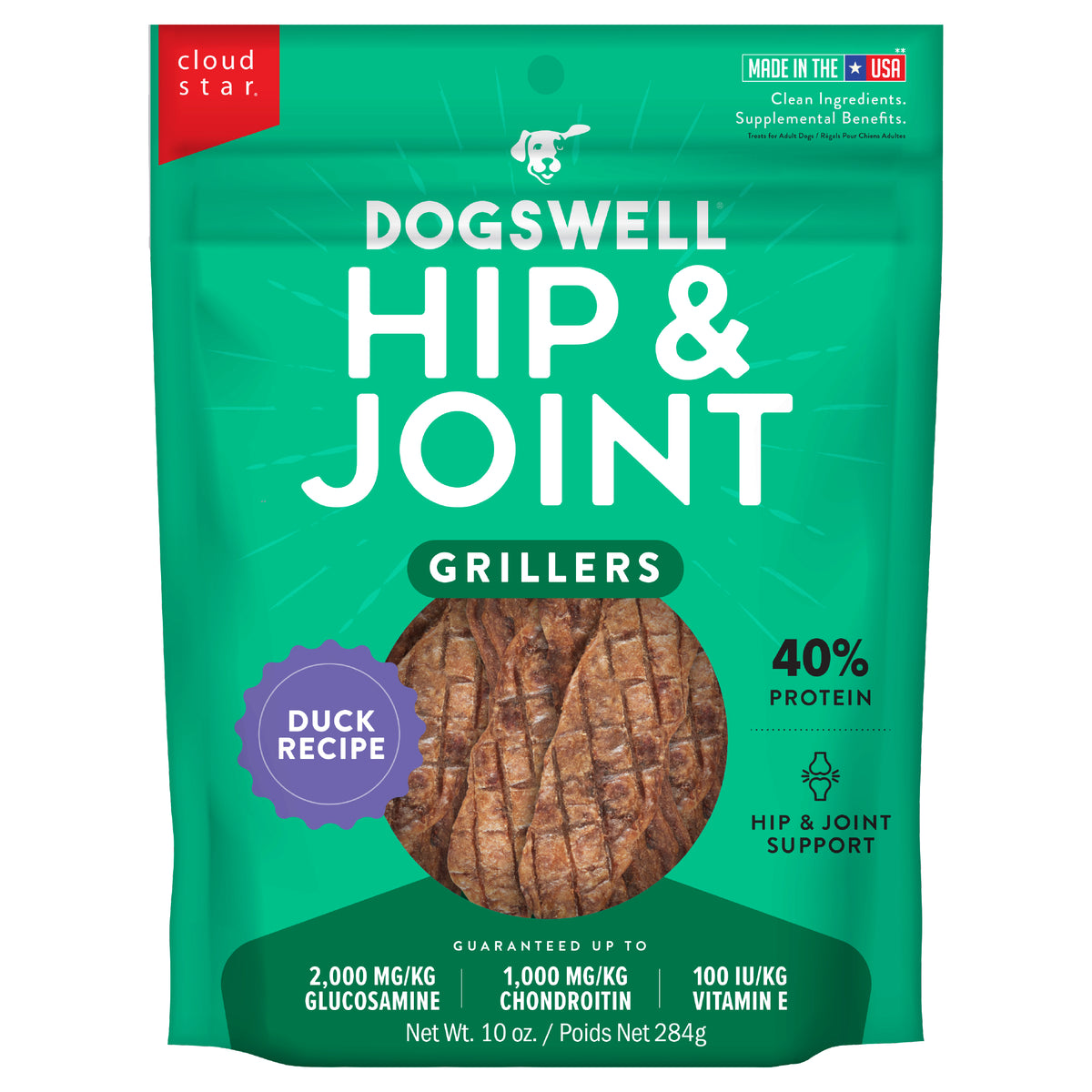 Dogswell Grillers Hip Joint Dog Treats Duck 10 oz