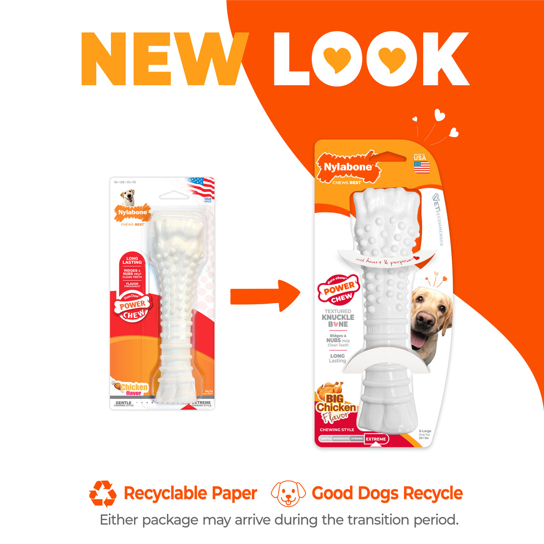 Nylabone Power Chew Textured Knuckle Bone Dog Chew Toy Chicken X-Large (1 Count)