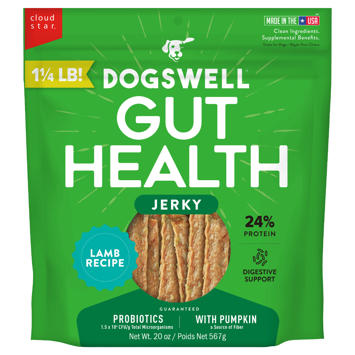 Dogswell Gut Health Lamb Jerky 20 oz