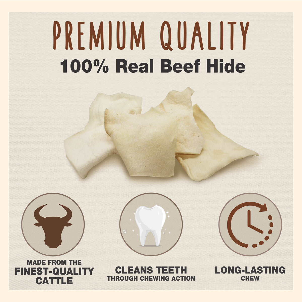 Cadet Premium Grade Beef Hide Chips for Dogs Natural 1 Pound (1 Count)