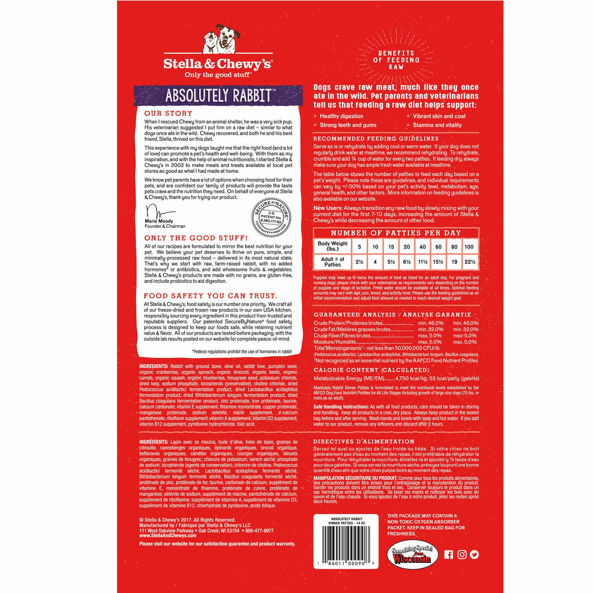Freeze-Dried Absolutely Rabbit Patties - 25 oz