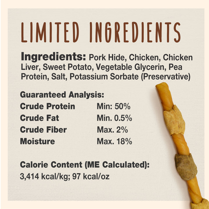 Cadet Gourmet Pork Hide Shish Kabob Dog Treats 11.6 Ounce (4 Count)