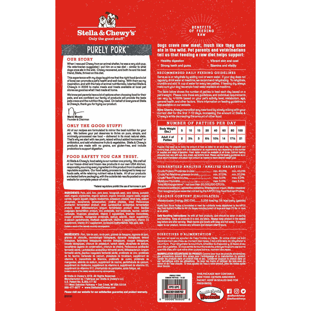 Freeze-Dried Purely Pork Patties - 14 oz