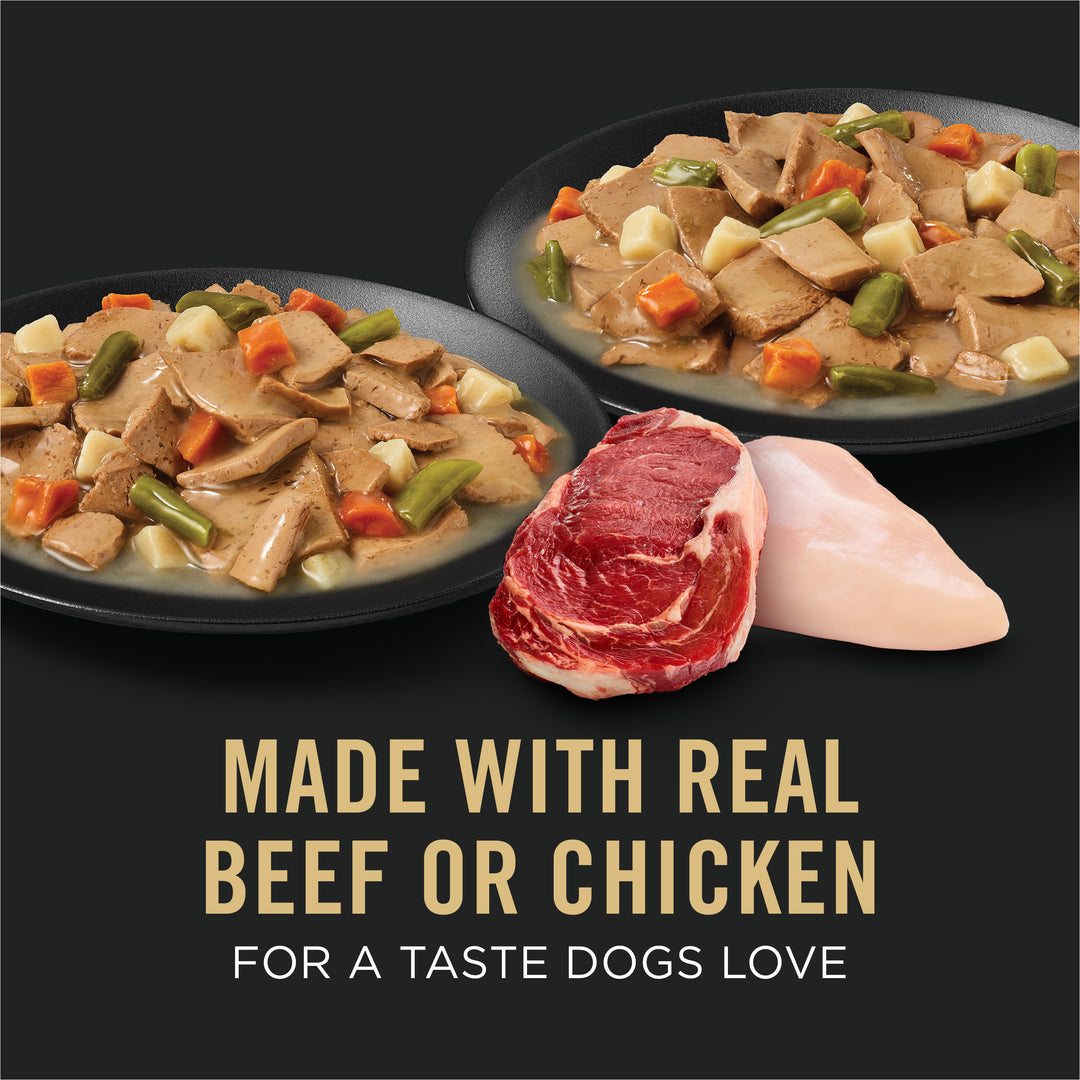 Pro Plan Beef Chicken Vegetable Dog Variety Pack 13 oz unpacked