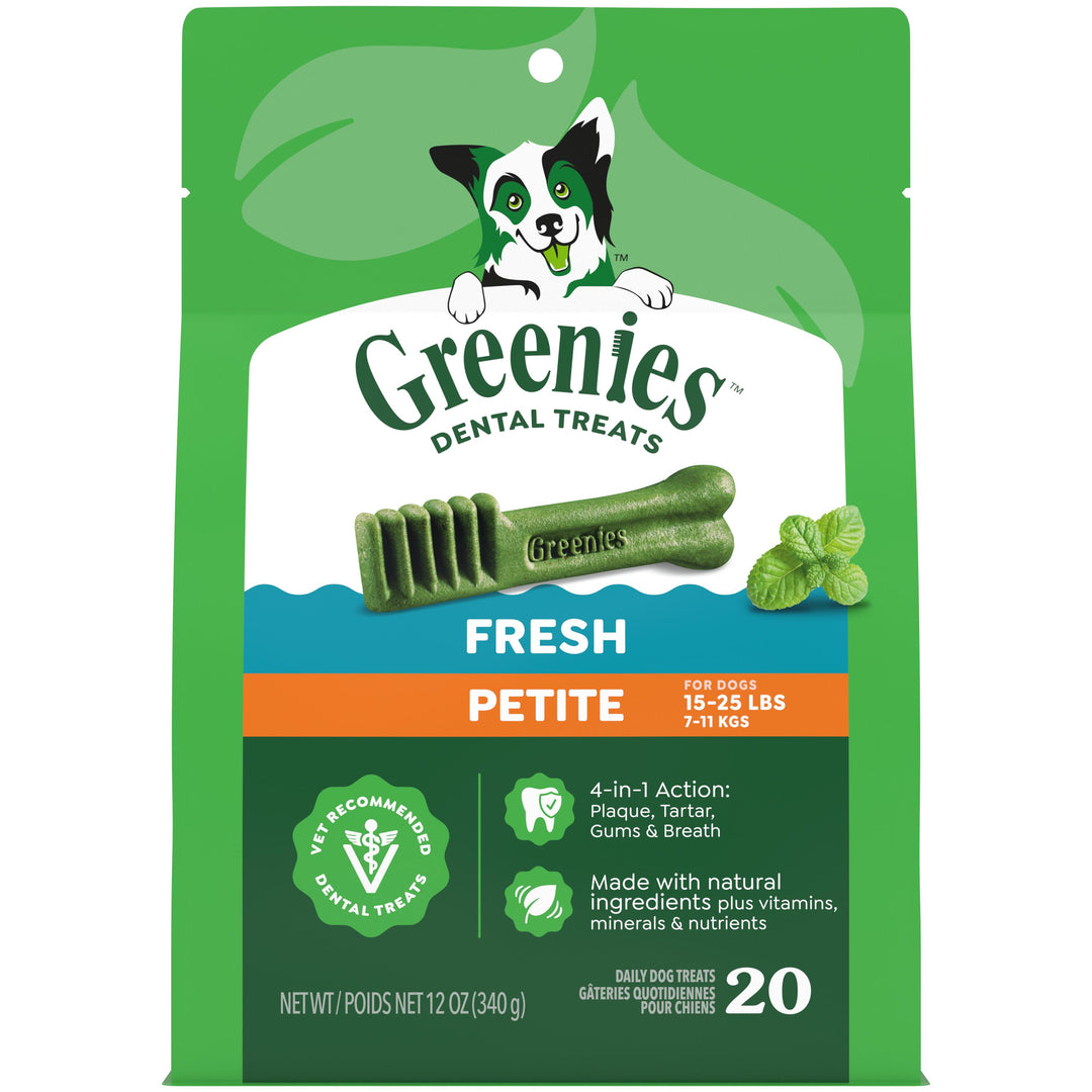 Greenies Freshmint Petite Dental Dog Treats 12oz bag