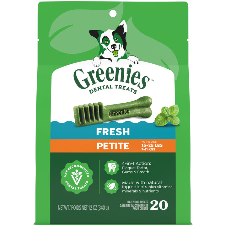 Greenies Freshmint Petite Dental Dog Treats 12oz bag