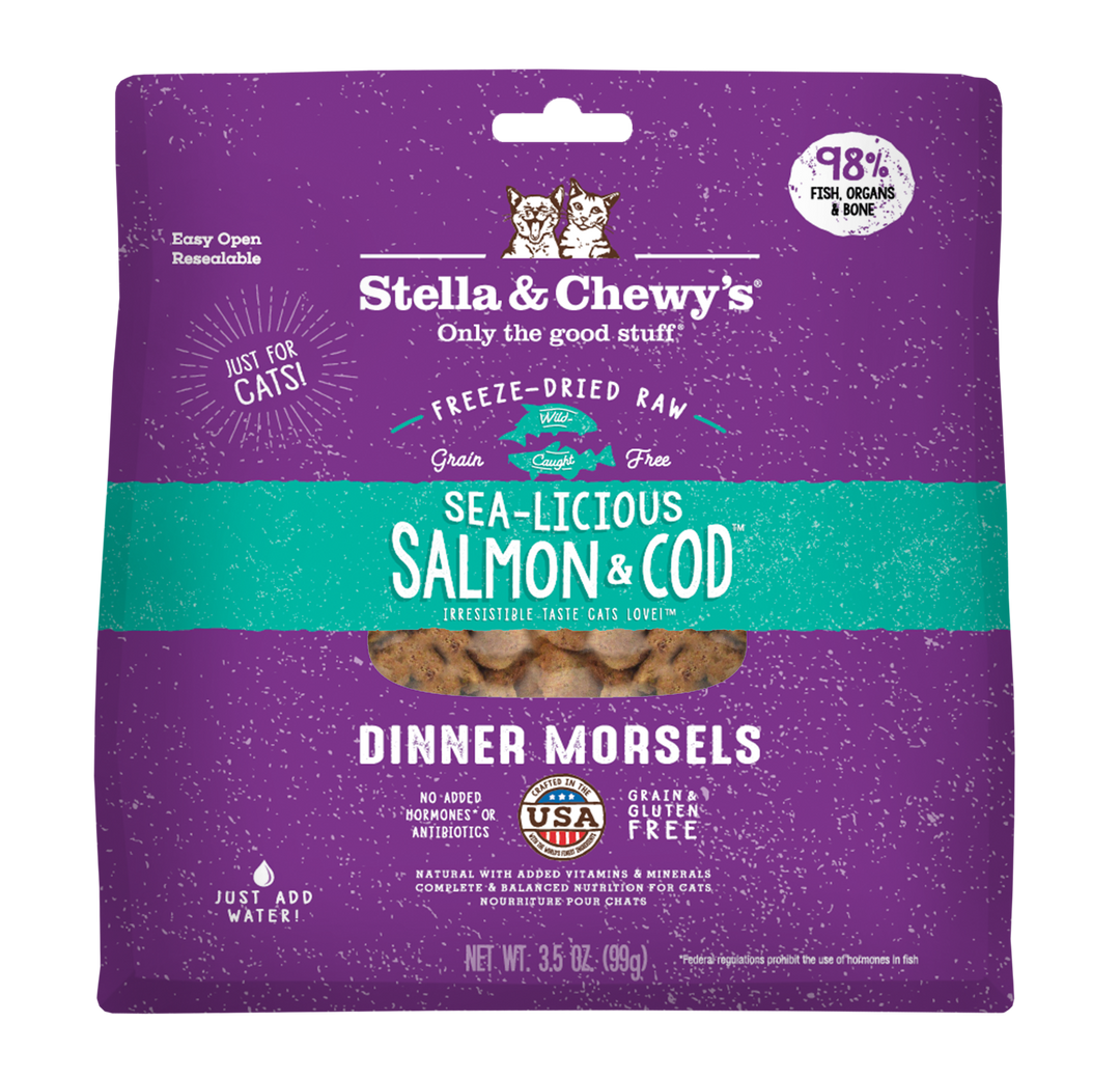 Freeze-Dried Sea-Licious Salmon &amp; Cod Morsels - 3.5 oz