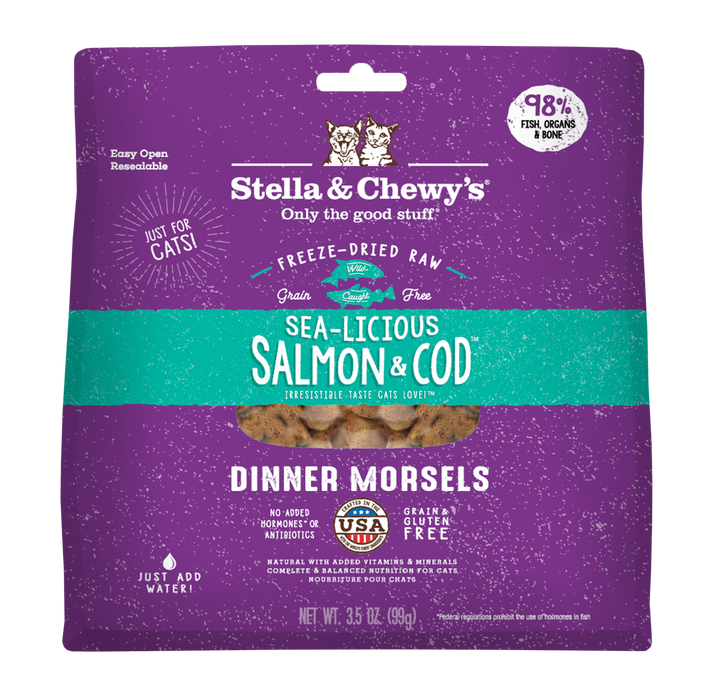 Freeze-Dried Sea-Licious Salmon &amp; Cod Morsels - 3.5 oz
