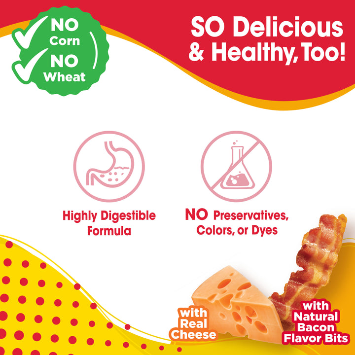 Nylabone Nubz Flavor Bursts Dog Chew Treats Bacon &amp; Cheese Large (7 Count)