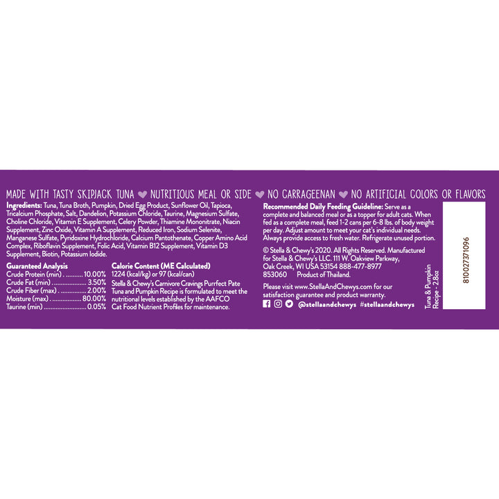 Carnivore Cravings Purrfect Pate Tuna &amp; Pumpkin - 2.8 oz