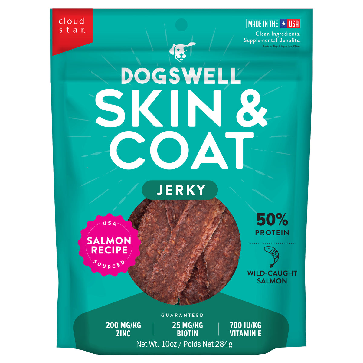 Dogswell Skin and Coat Salmon Jerky 10oz