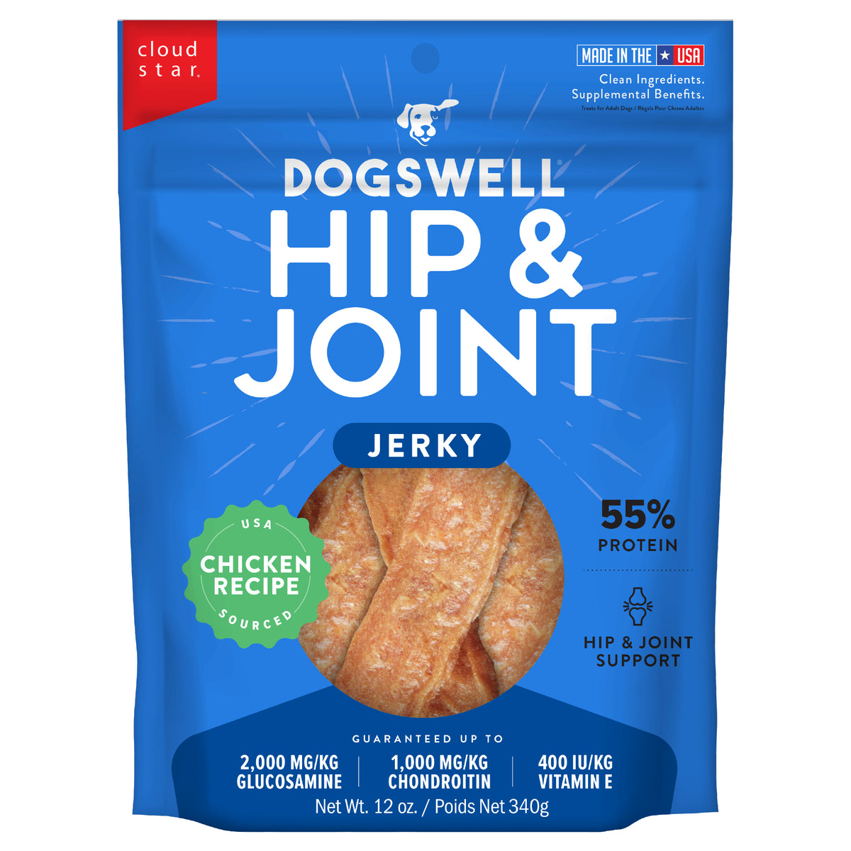 Dogswell Hip Joint Grain Free Chicken Jerky 12 oz