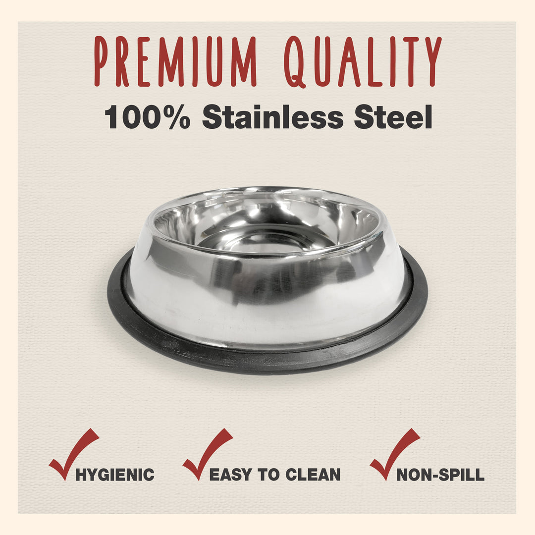 Cadet Stainless Steel No Spill Dog Bowls 64 Ounce