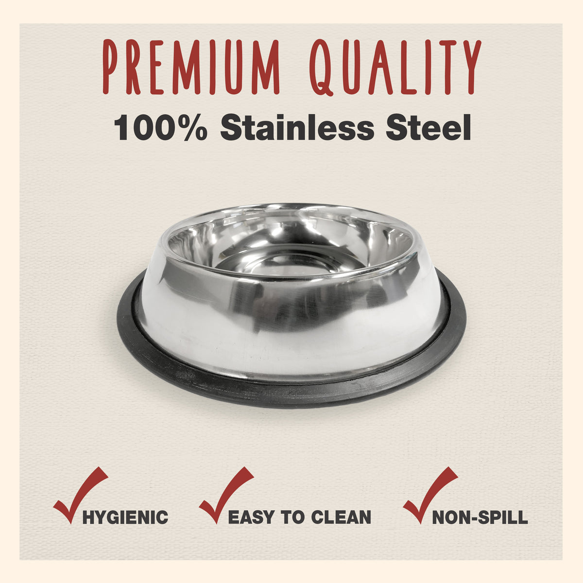 Cadet Stainless Steel No Spill Dog Bowls 64 Ounce
