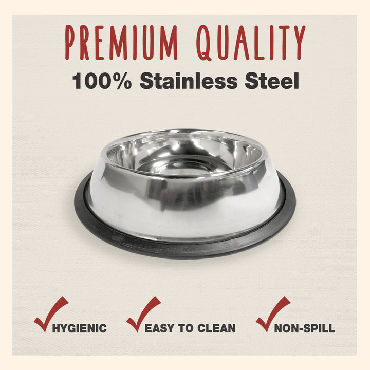 Cadet Stainless Steel No Spill Dog Bowls 64 Ounce