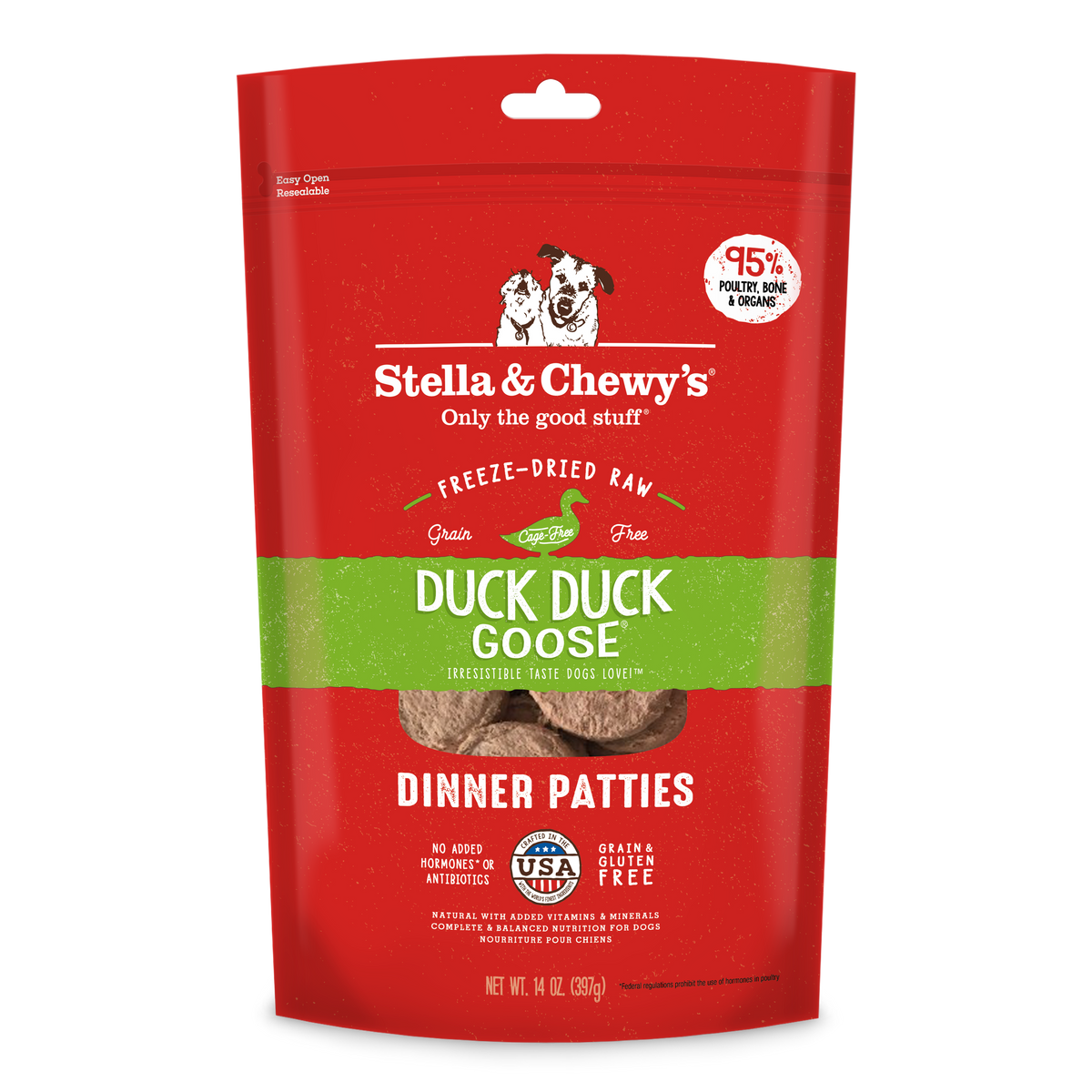 Freeze-Dried Duck Duck Goose Patties - 14 oz