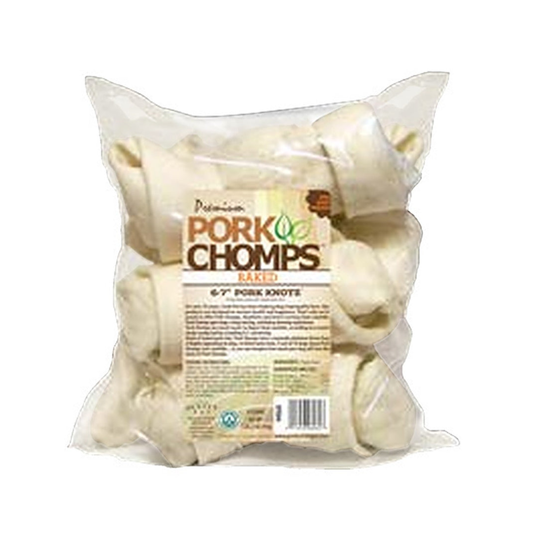 Pork Chomps 6 to 7in Baked Knotted Bones 6ct