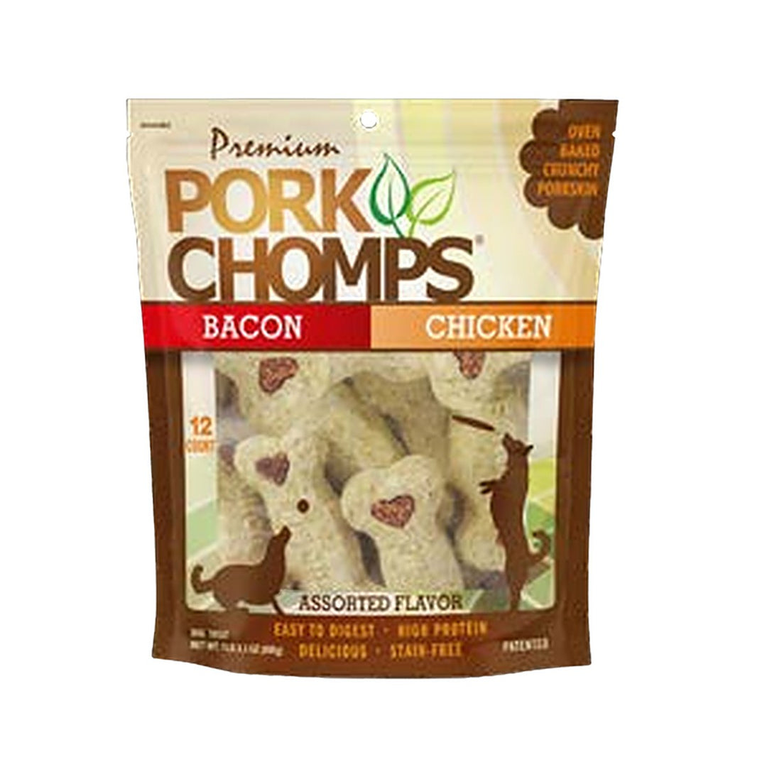 Pork Chomps 4in Assorted Crunchy Bonez 12ct