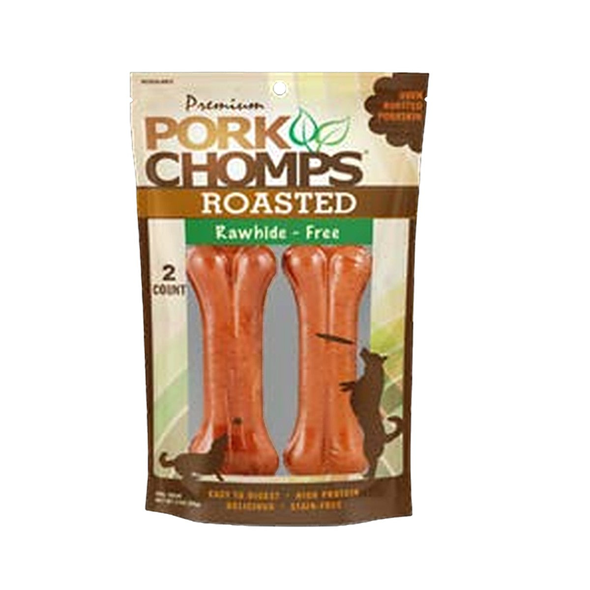 Pork Chomps 4.5in Roasted Pressed Bones 2ct