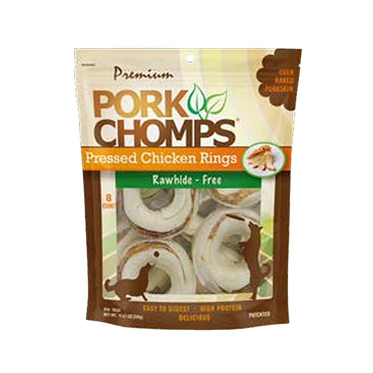 Pork Chomps 3in Pressed Rings with Real Chicken 8ct