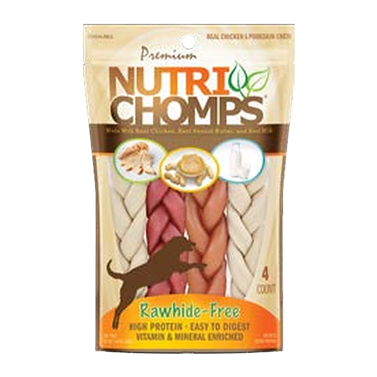 NutriChomps 6in Assorted Flavor Braid 4ct