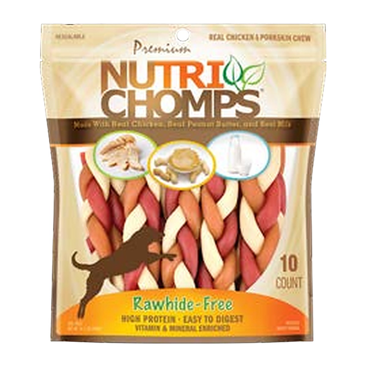 NutriChomps 6in Mixed Flavor Braid 10ct