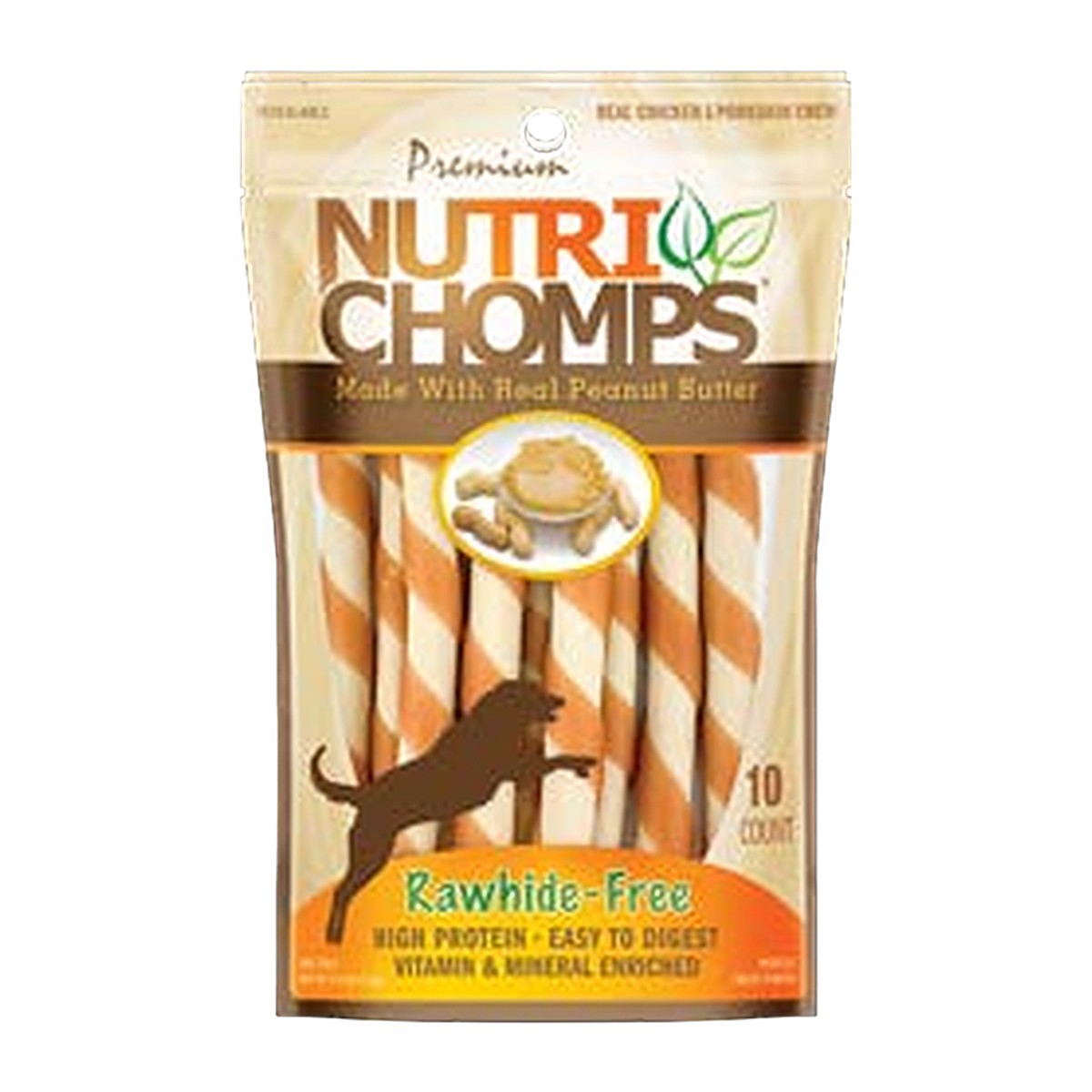 NutriChomps 5in Peanut Butter Mini Twist 10ct