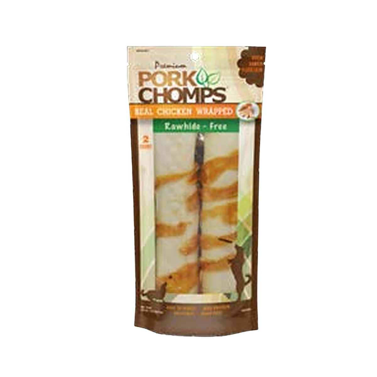 Pork Chomps 8in Real Chicken Wrapped Rolls 2ct