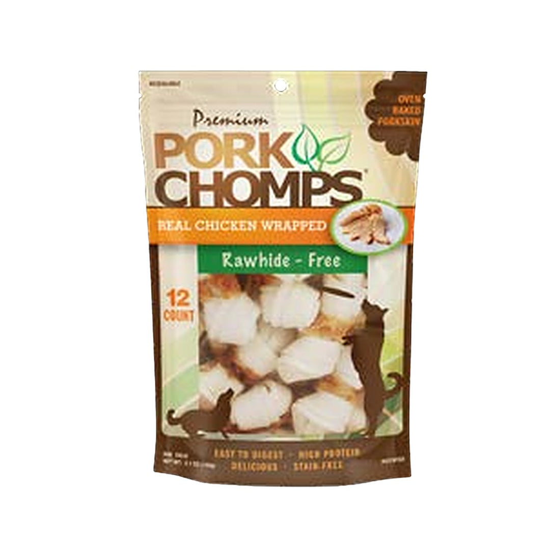 Pork Chomps 2.5in Chicken Wrapped Mini Knots 12ct