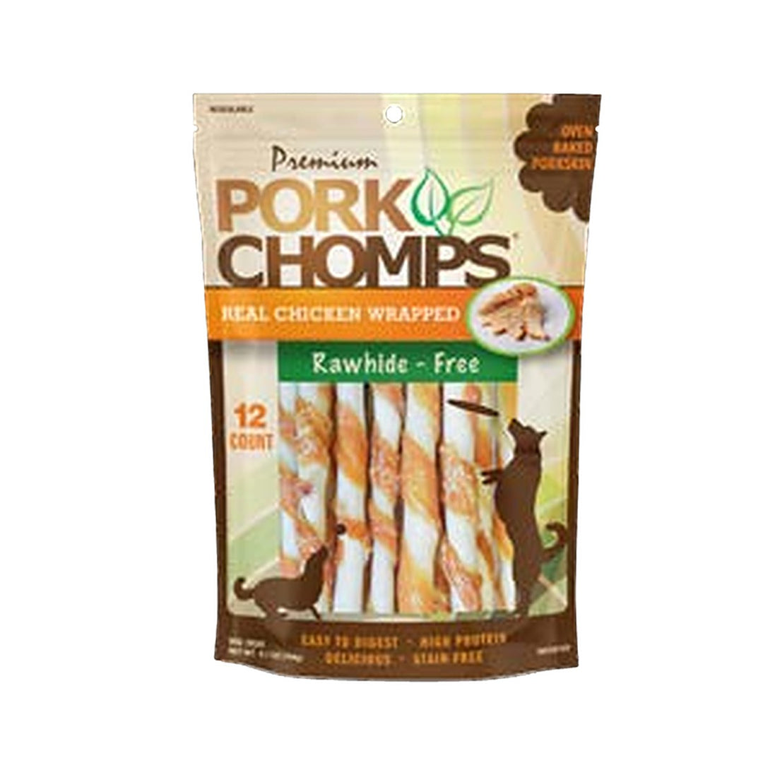 Pork Chomps 5in Chicken Wrapped Mini Twists 12ct