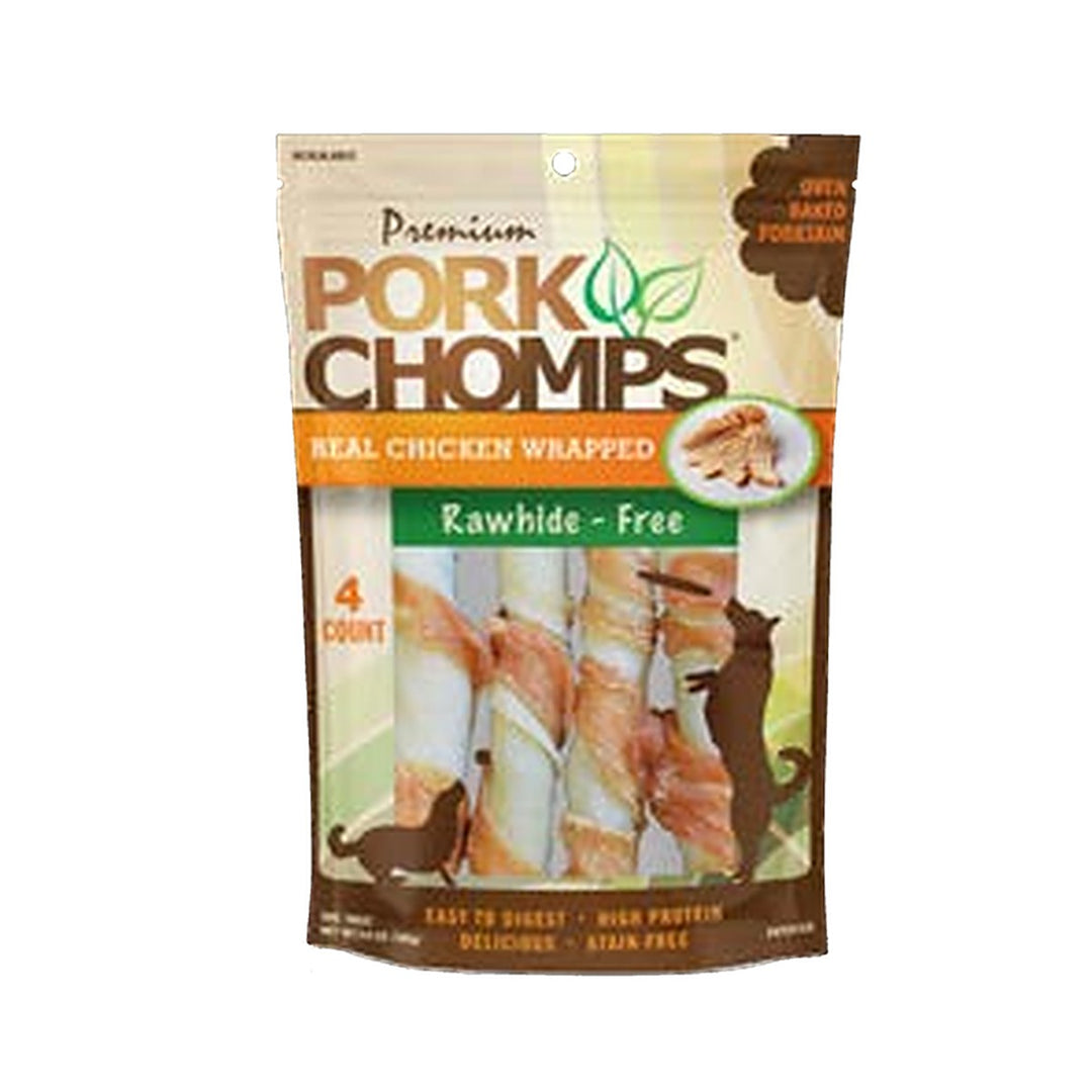 Pork Chomps 6in Chicken Wrapped Twists 4ct