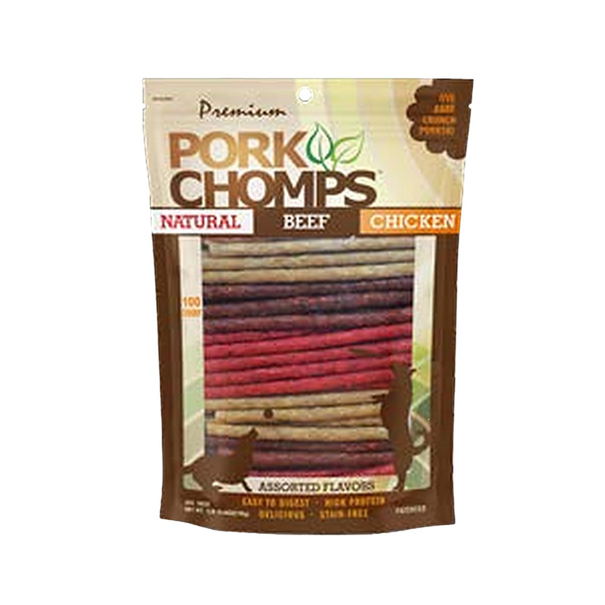 Pork Chomps 4 to 5in Assorted Munchy Sticks 100ct